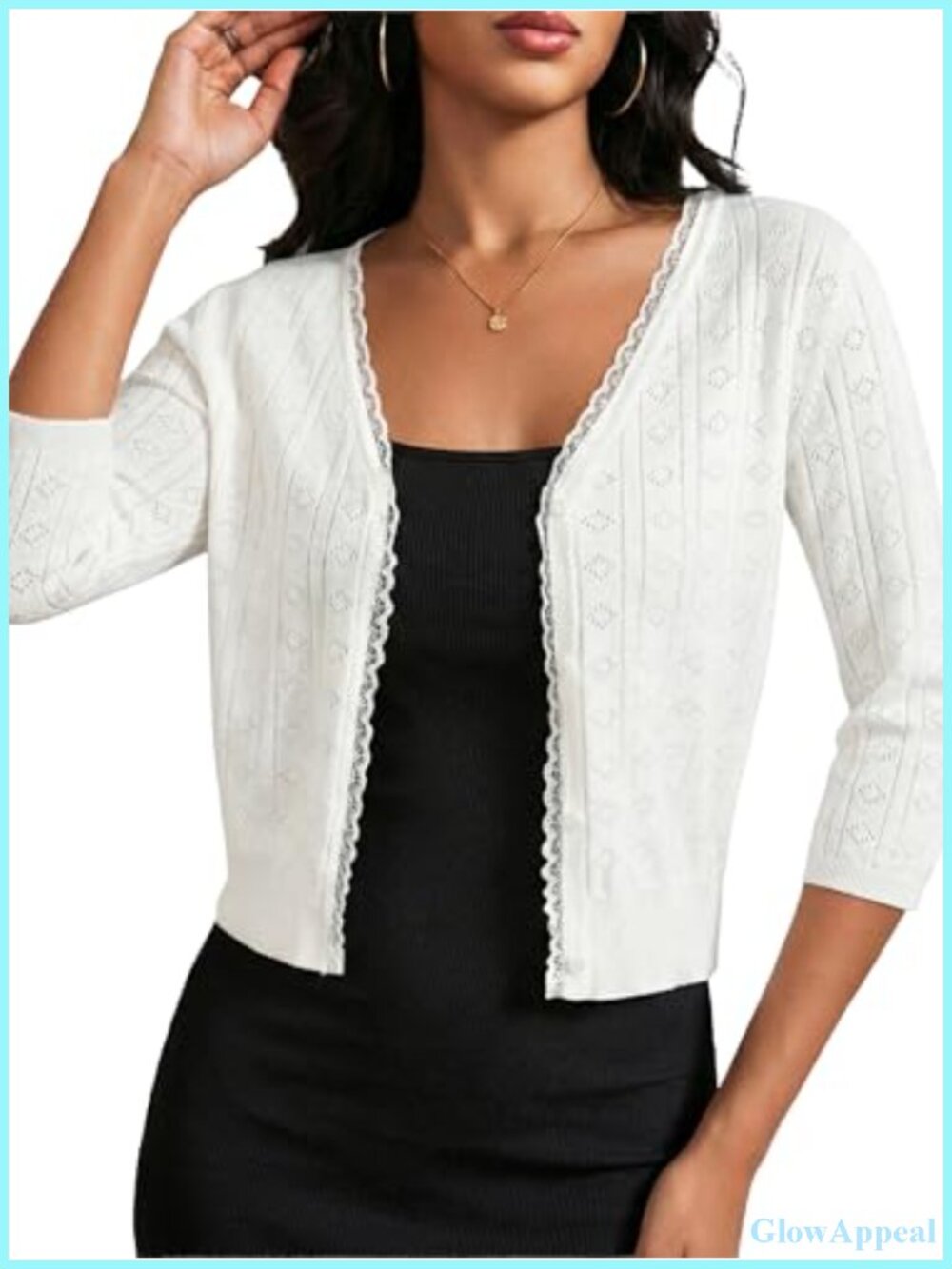 Cropped Cardigan Sweater Shrug for Women - Button Down Short Sleeve Lightweight